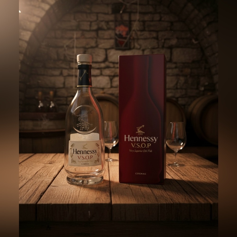 Hennessy V.S.O.P. Empty Bottle with Original Box | Home Bar Decor